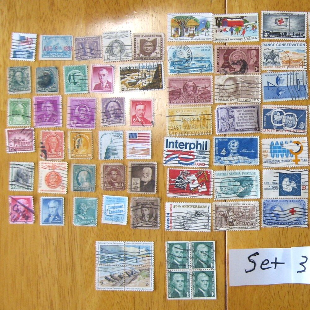 COPY - Lot Of 100 Assorted U.S. Stamps mostly from 1950 through 1981